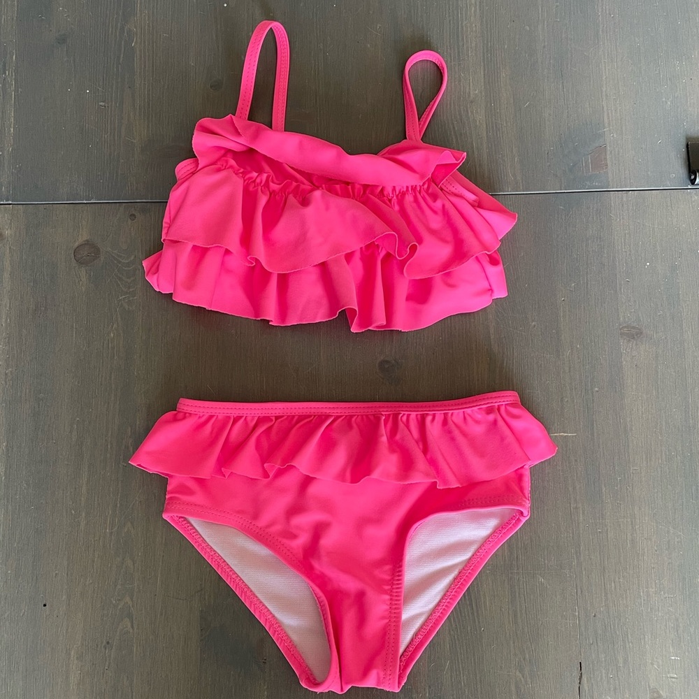 4/$15🌸 Bright Pink 2 Piece Bikini Ruffle Swimsuit 2T